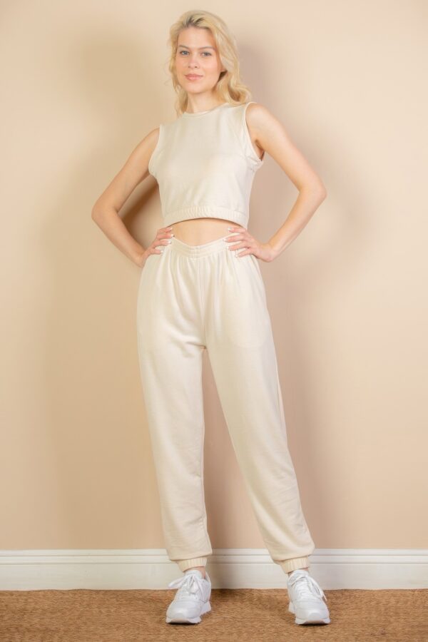 French Terry Tank & Joggers Set – Elastic Waist