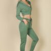 French Terry Cropped Cami Set with Zip-Up Jacket & Joggers