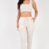 French Terry Cropped Tank & Joggers Set – Drawstring Waist