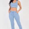 French Terry Cropped Tank & Joggers Set – Drawstring Waist