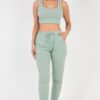 French Terry Cropped Tank & Joggers Set – Drawstring Waist