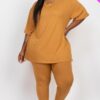 Plus Size Oversized T-shirt & Leggings Set – Stretch Jersey