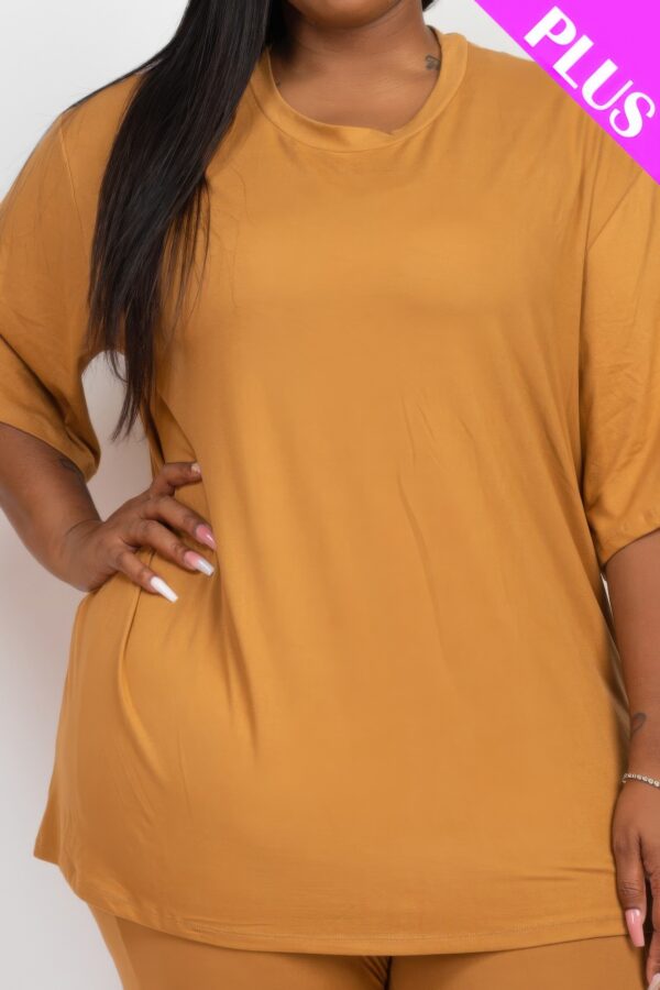 Plus Size Oversized T-shirt & Leggings Set – Stretch Jersey