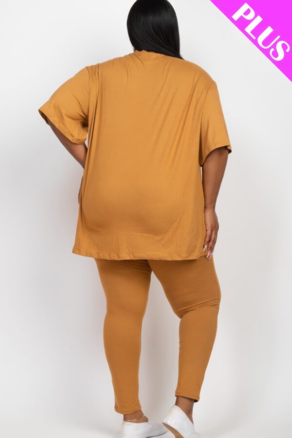 Plus Size Oversized T-shirt & Leggings Set – Stretch Jersey