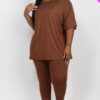 Plus Size Oversized T-shirt & Leggings Set – Stretch Jersey