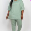 Plus Size Oversized T-shirt & Leggings Set – Stretch Jersey