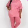 Plus Size Oversized T-shirt & Leggings Set – Stretch Jersey
