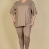 Plus Size Oversized T-shirt & Leggings Set – Stretch Jersey