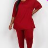 Plus Size Oversized T-shirt & Leggings Set – Stretch Jersey