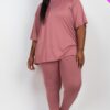 Plus Size Oversized T-shirt & Leggings Set – Stretch Jersey