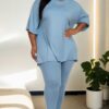 Plus Size Oversized T-shirt & Leggings Set – Stretch Jersey