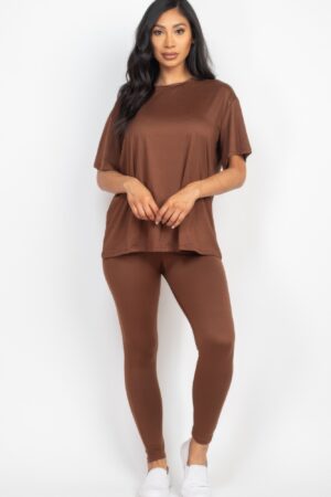 Oversized T-Shirt and Stretch Leggings Set
