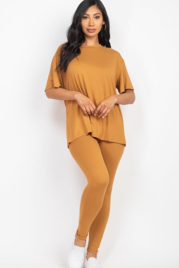 Oversized T-Shirt and Stretch Leggings Set