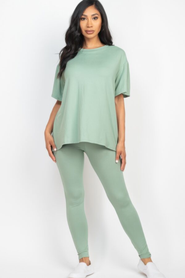 Oversized T-Shirt and Stretch Leggings Set