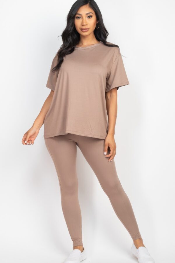 Oversized T-Shirt and Stretch Leggings Set