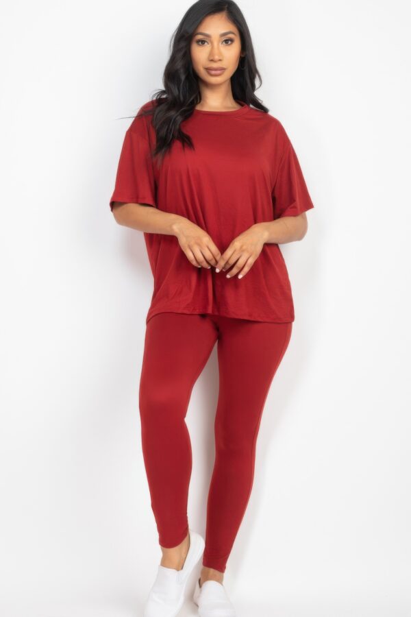 Oversized T-Shirt and Stretch Leggings Set