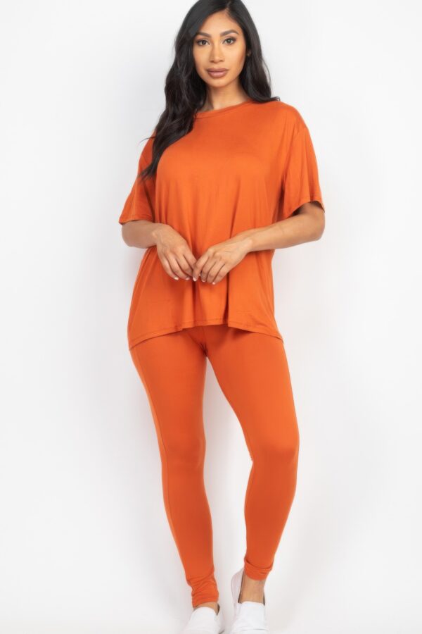 Oversized T-Shirt and Stretch Leggings Set