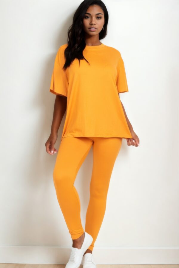 Oversized T-Shirt and Stretch Leggings Set