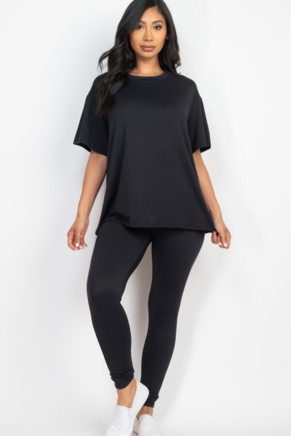 Oversized T-Shirt and Stretch Leggings Set
