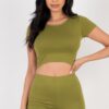 Short Sleeve Crop Top & Shorts Set – Stretch Jersey
