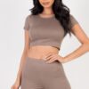 Short Sleeve Crop Top & Shorts Set – Stretch Jersey