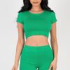 Short Sleeve Crop Top & Shorts Set – Stretch Jersey