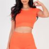Short Sleeve Crop Top & Shorts Set – Stretch Jersey