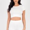 Short Sleeve Crop Top & Shorts Set – Stretch Jersey