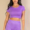 Short Sleeve Crop Top & Shorts Set – Stretch Jersey