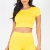 Short Sleeve Crop Top & Shorts Set – Stretch Jersey
