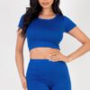 Short Sleeve Crop Top & Shorts Set – Stretch Jersey