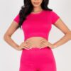 Short Sleeve Crop Top & Shorts Set – Stretch Jersey