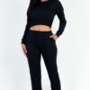 French Terry Pullover & Jogger Set with Elastic Waist