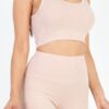 Ribbed Crop Top and High-Waist Leggings Set – Stretch Jersey