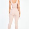 Ribbed Crop Top and High-Waist Leggings Set – Stretch Jersey