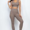 Ribbed Crop Top and High-Waist Leggings Set – Stretch Jersey