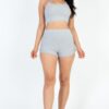 Ribbed Cami Crop & Ruched Shorts Set – Side Ruching