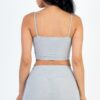 Ribbed Cami Crop & Ruched Shorts Set – Side Ruching