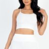 Ribbed Cami Crop & Ruched Shorts Set – Side Ruching
