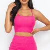 Ribbed Cami Crop & Ruched Shorts Set – Side Ruching