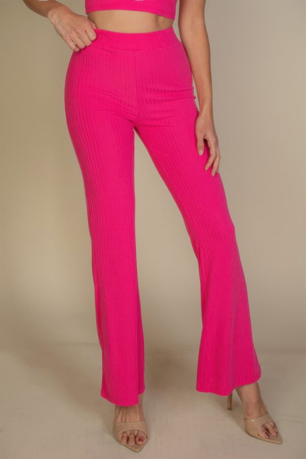 Ribbed Mock Neck Crop Tank & Bootcut Pants Set