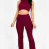 Ribbed Mock Neck Crop Tank & Bootcut Pants Set