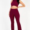 Ribbed Mock Neck Crop Tank & Bootcut Pants Set