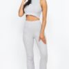 Ribbed Mock Neck Crop Tank & Bootcut Pants Set