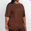 Plus-Size Loose Fit Top & Biker Shorts Set – Stretch Jersey