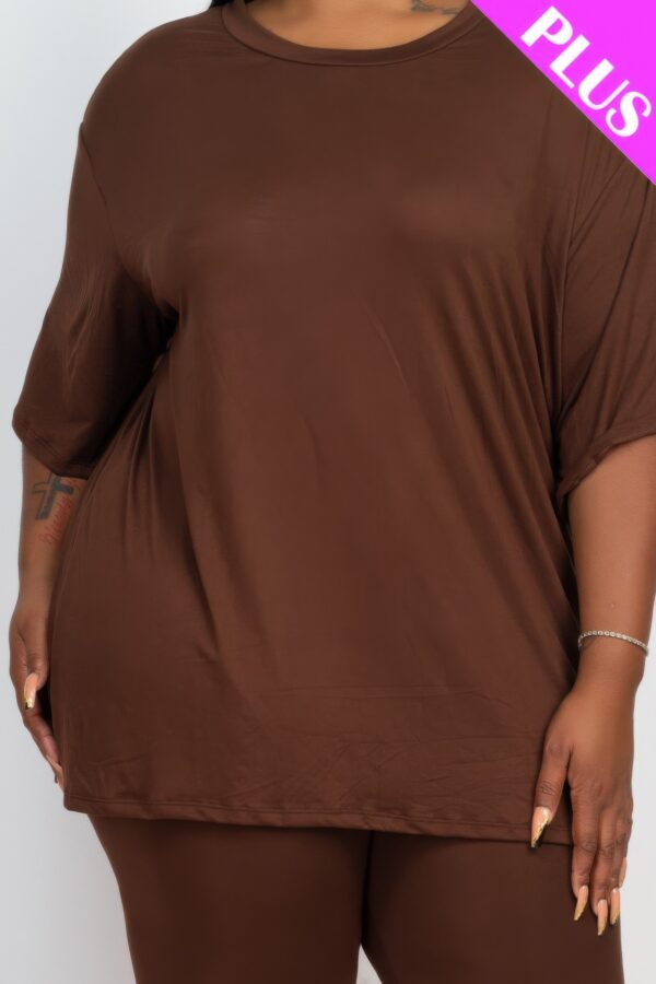 Plus-Size Loose Fit Top & Biker Shorts Set – Stretch Jersey