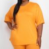Plus-Size Loose Fit Top & Biker Shorts Set – Stretch Jersey