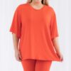 Plus-Size Loose Fit Top & Biker Shorts Set – Stretch Jersey