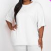 Plus-Size Loose Fit Top & Biker Shorts Set – Stretch Jersey