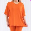 Plus-Size Loose Fit Top & Biker Shorts Set – Stretch Jersey